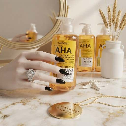سرم بدن AHA لنسیاد (Lansyade) مدل Whitening حجم 500 میلی‌لیتربا ضمانت کیفیت