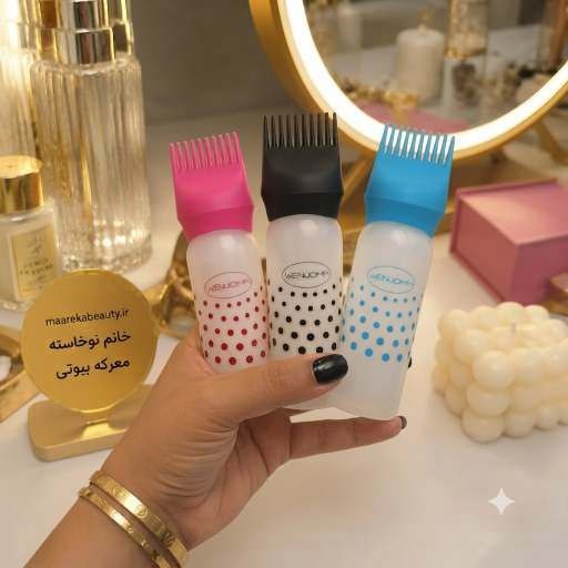 photo_6006092102661508945_x بطری رنگ مو مجهز به شانه دندانهدار سرخود برای پخش یکنواخت مواد روی ساقه مو