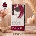 جعبه خرید رنگ مو پیکارو در پس زمینه پینترستی با نور گرم