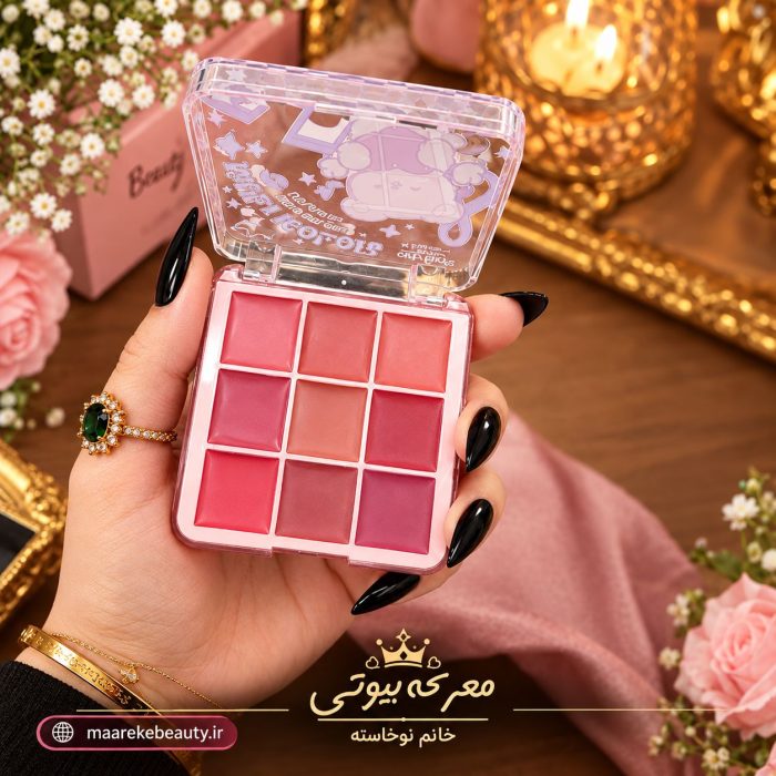 پالت رژلب و رژ گونه چندکاره ۹ رنگ فانتزی بارنگهای ویژه پاییز وزمستون - تصویر 3